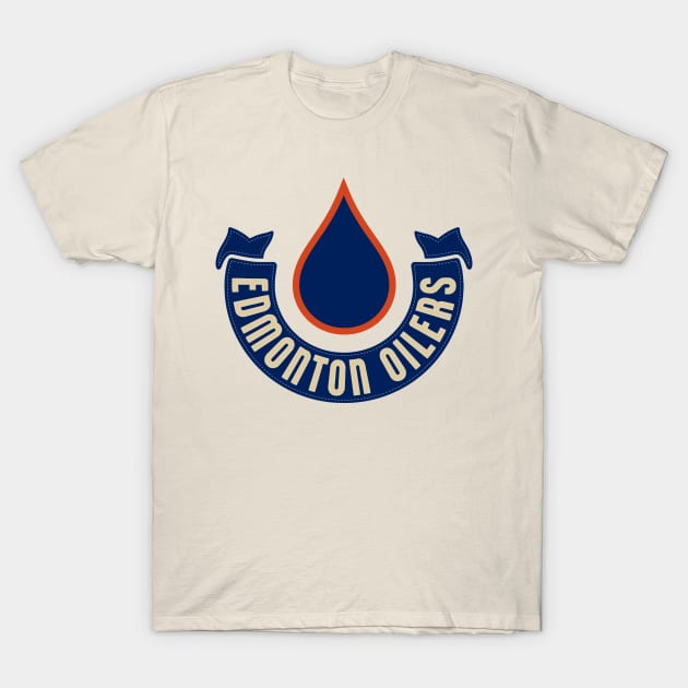 Edmonton Oilers 2023 Heritage Classic Crest T-Shirt – Creme T-Shirt by RussJerichoArt